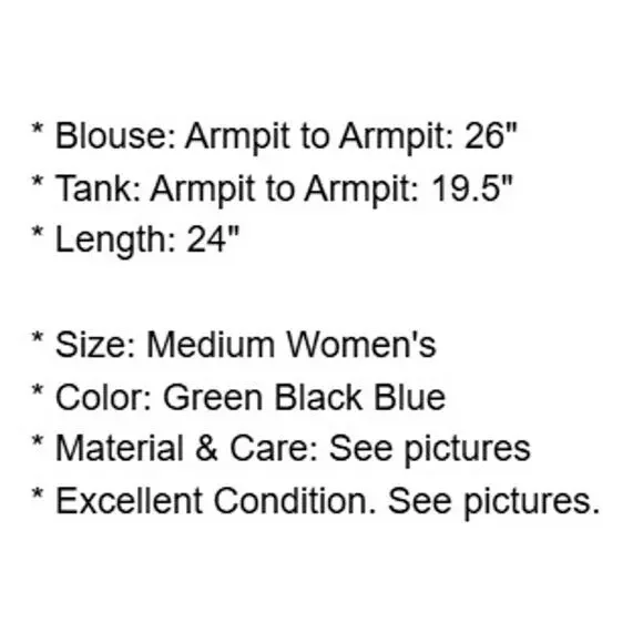 Cabi Top Womens Medium Green Blue Plaid Blouse Sheer Tank Liner attached - Picture 4 of 13